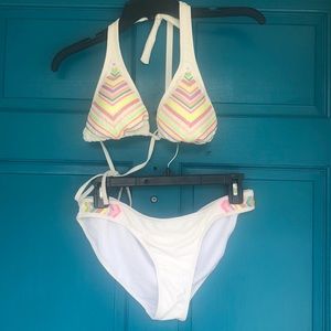 Never worn OP bathing suit with sequin details